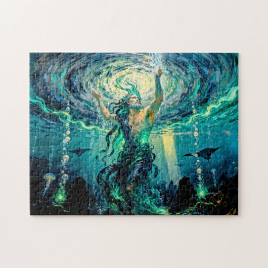 Okeanos Primordial Titan of the Ocean from Greek M ジグソーパズル (横)