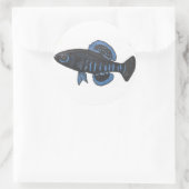 Okefenokee pygmyサンフィッシュステッカー ラウンドシール (バッグ)