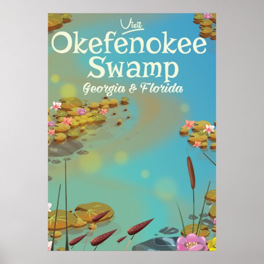 Okefenokee Swamp漫画の旅行ポスター ポスター (正面)