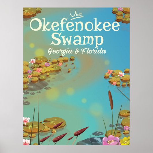 Okefenokee Swamp漫画の旅行ポスター ポスター (正面)
