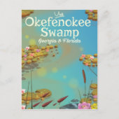 Okefenokee Swamp漫画の旅行ポスター ポストカード (正面)