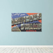 Okefenokee Swamp, Georgia – 大文字場面 キャンバスプリント (インサイチュ (ウッドフロア))