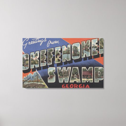Okefenokee Swamp, Georgia – 大文字場面 キャンバスプリント (正面)