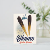 Okemo Ludlow Vermontスキーのポスター ポストカード (スタンド正面)