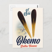 Okemo Ludlow Vermontスキーのポスター ポストカード (正面/裏面)