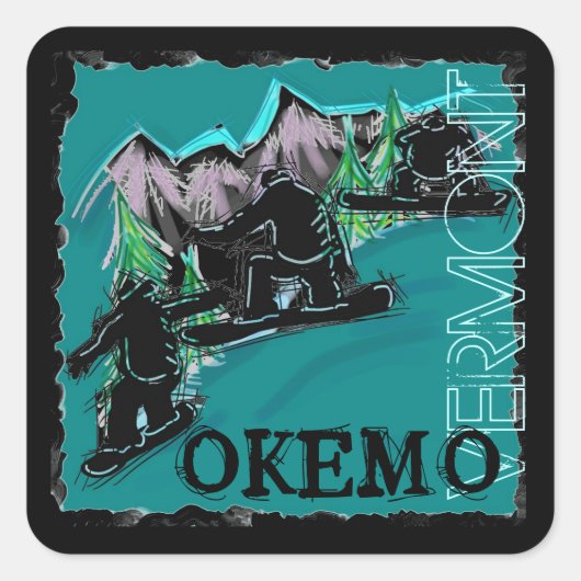 Okemo Vermontスノーボーダーズシール スクエアシール (正面)