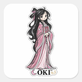 OKI™ | 月の娘 オリジナルキャラクターステッカー スクエアシール