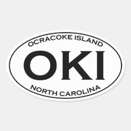 OKI - Ocracokeアイランドオーバルロゴ 楕円形シール
