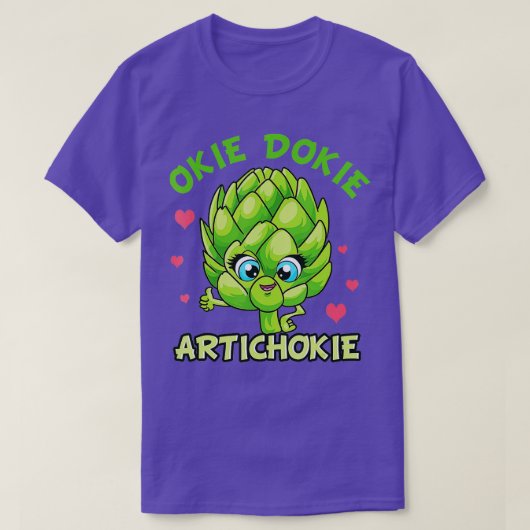 Okie Dokie ArtichokieかわいいアーティチョークグリーンフードLo Tシャツ (デザイン正面)