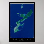 Okinawa Island Japan Satellite Poster Map ポスター (正面)