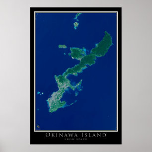 Okinawa Island Japan Satellite Poster Map ポスター