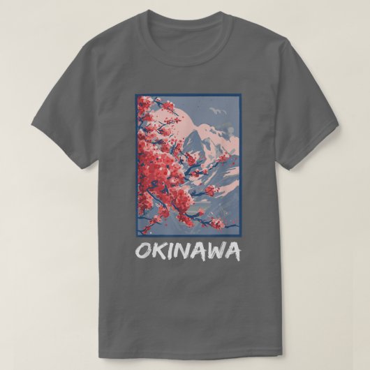 Okinawa Japan Sakura Cherry Blossom T-Shirt Tシャツ (デザイン正面)