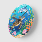 Okinawa Sea Life ラウンド壁時計 (傾斜)