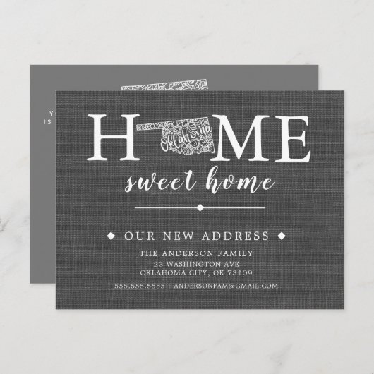 OKLAHOMA州移動アナウンスはがき 案内ポストカード (正面/裏面)