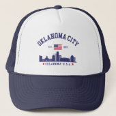 Oklahoma City Patriotic Skyline Baseball Cap キャップ (正面)