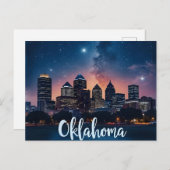 Oklahoma City Skyline at Night | Modern Cityscape  ポストカード (正面/裏面)