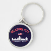 Oklahoma City Skyline & Flag Souvenir  キーホルダー (正面)