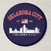 Oklahoma City Skyline & Flag Souvenir  マグネット