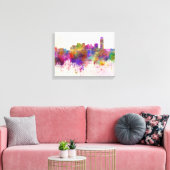 Oklahoma City skyline in watercolor background キャンバスプリント (インサイチュ (リビング))