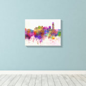Oklahoma City skyline in watercolor background キャンバスプリント (インサイチュ (ウッドフロア))