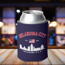 Oklahoma City Skyline Patriotic Can Cooler 缶クーラー