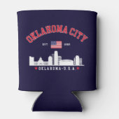 Oklahoma City Skyline Patriotic Can Cooler 缶クーラー (裏面)
