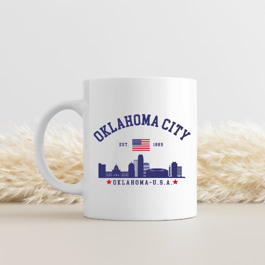 Oklahoma City Skyline – Stars & Stripes コーヒーマグカップ