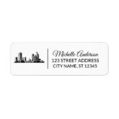 Oklahoma City Stylized Skyline Return Address  ラベル (正面)