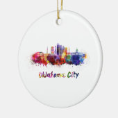 Oklahoma City V2 skyline in watercolor セラミックオーナメント (左)