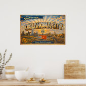 Oklahoma City Vintage Postcard Route 66 Crossroads ポスター (キッチン)