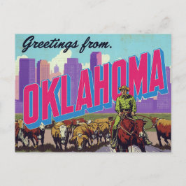 Oklahoma Cowboy Cattle City ポストカード