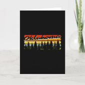 Oklahoma Forest Sunset Trees Cabin Theme Souvenir  カード (正面)
