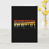 Oklahoma Forest Sunset Trees Cabin Theme Souvenir  カード (黄色い花)