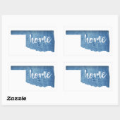 Oklahoma Home Wood Grain 長方形シール (シート)