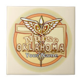Oklahoma Nurse Caduceus Tile タイル (正面)