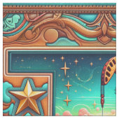 Oklahoma Oil Drilling Pump Jack Fabric ファブリック (クローズアップ)