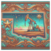 Oklahoma Oil Drilling Pump Jack Fabric ファブリック (見本)