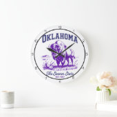 Oklahoma Sooner State Bison ラージ壁時計 (ホーム)