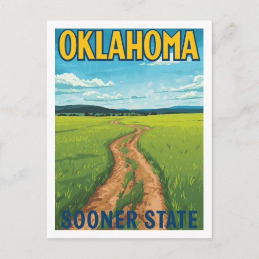 Oklahoma Sooner State Vintage Travel ポストカード (正面)