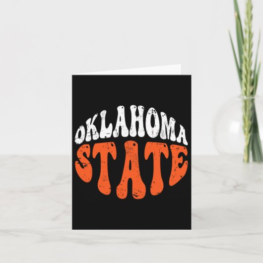 Oklahoma State Tee.retro Vintage Distressed Design カード (正面)