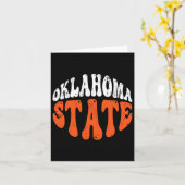 Oklahoma State Tee.retro Vintage Distressed Design カード (黄色い花)