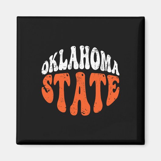 Oklahoma State Tee.retro Vintage Distressed Design マグネット (正面)