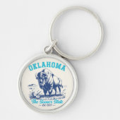 Oklahoma The Sooner State - Bison Art Design キーホルダー (正面)