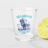 Oklahoma The Sooner State Vintage Bison ショットグラス (正面)