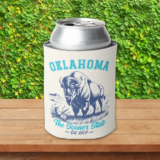Oklahoma The Sooner State Vintage Bison 缶クーラー