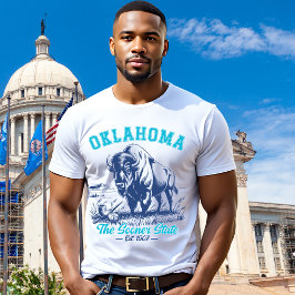 Oklahoma The Sooner State - Vintage Bison Design Tシャツ