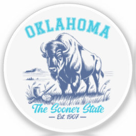 Oklahoma The Sooner State Vintage Design シール