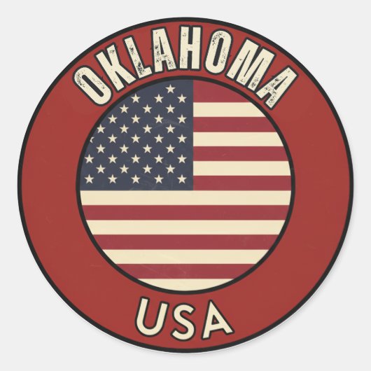 Oklahoma United States of America ラウンドシール (正面)