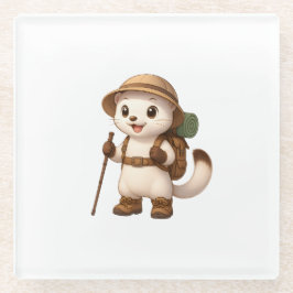 Okojo Adventure Coaster – Kawaii Japanese Stoat  ガラスコースター