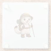 Okojo Adventure Coaster – Kawaii Japanese Stoat  ガラスコースター (裏面)